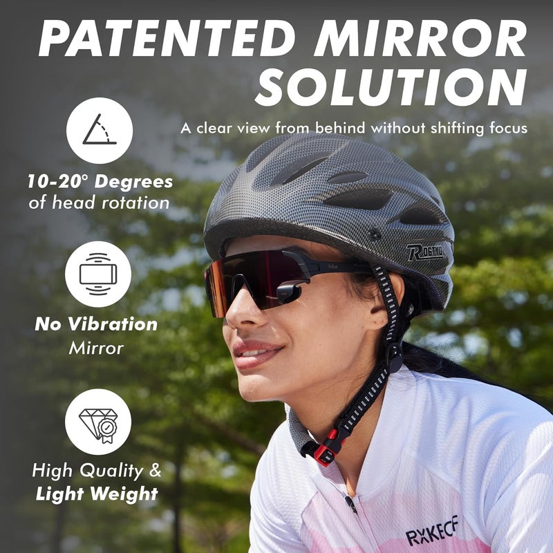 TriEye Store نظارات ركوب الدراجات مع مرآة خلفية - نظارات رياضية للرجال والنساء - حماية UV-400 - Image 2